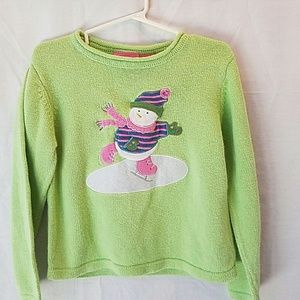Boy J Khaki Holiday Sweater Green With Red Train NWT